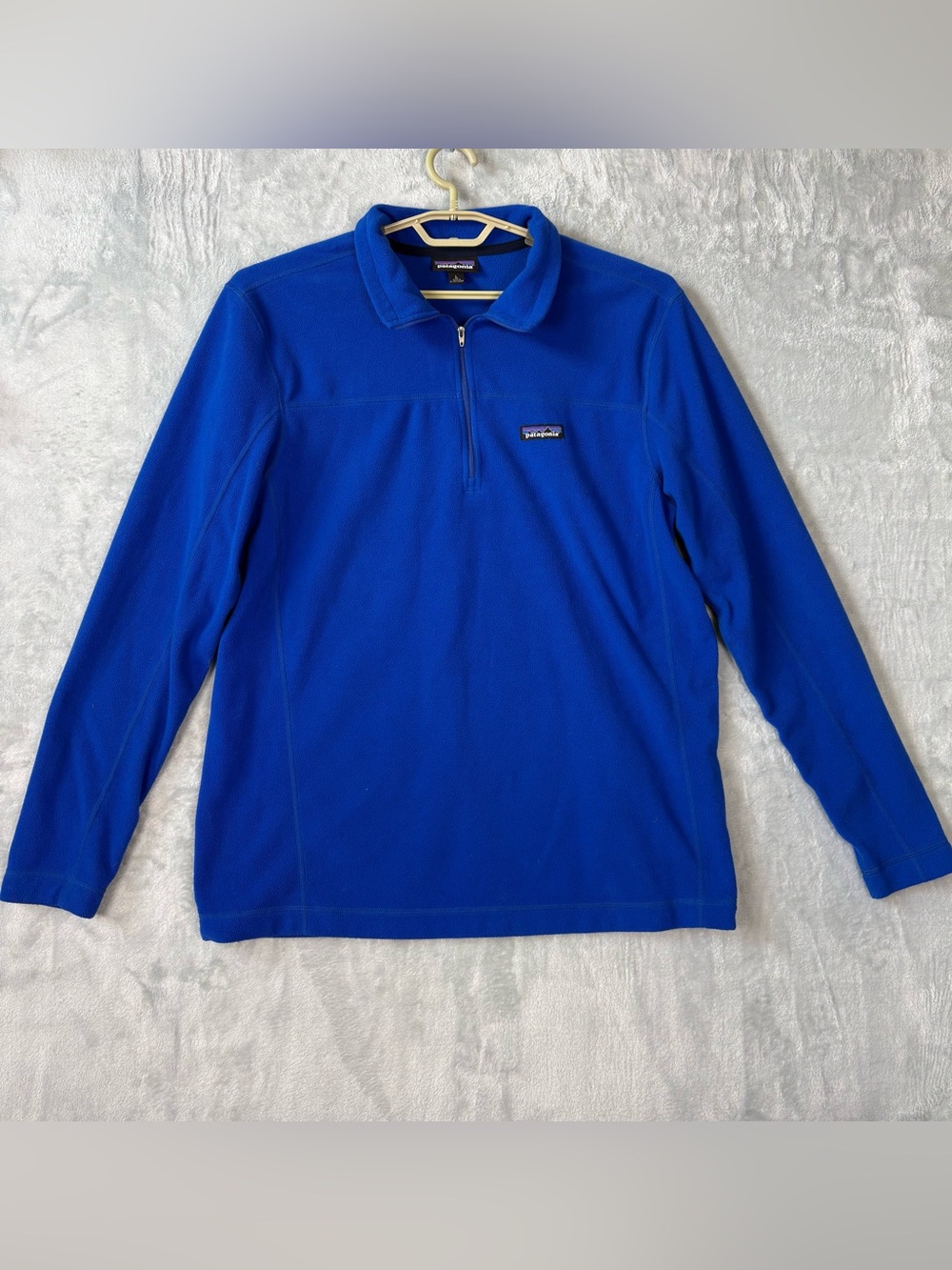 Patagonia Fleece Pullover Men's L Blue Regulator 1/4 Zip Neck Outdoors STY26176